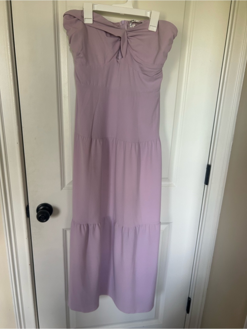 Wish Lavender Strapless Knot-Front Maxi Dress